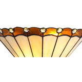 Art Deco Amber and Cream Crystal Wall Sconce, Double E14, Handcrafted Design