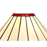 Radiant Elegance: 30cm Red/Cream & Crystal Tiffany-Style Shade