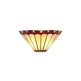 Elegant Tiffany-Inspired Wall Lamp with K9 Crystals, Red/Cream/Black Finish, E14 Fitting