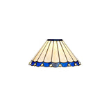 Tiffany-Style 30cm Blue and Cream Glass Shade with K9 Crystal Accents