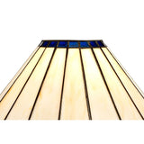 Tiffany-Style 30cm Blue and Cream Glass Shade with K9 Crystal Accents