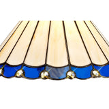 Tiffany-Style 30cm Blue and Cream Glass Shade with K9 Crystal Accents
