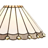 Elegant Handcrafted Tiffany Shade with K9 Crystals, Grey/Cream