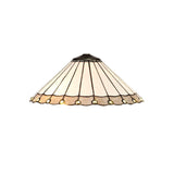 Elegant Tiffany Style 40cm Handcrafted Shade for Lamp - Grey, Cream, and Crystal Design