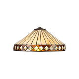 Tiffany Amber & Cream 40cm Art Deco Style Lamp Shade with Crystal Accents