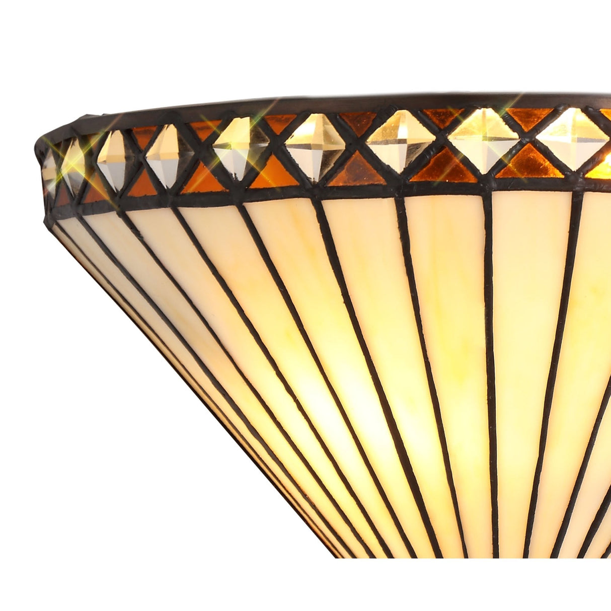Amber & Cream Crystal Wall Lamp, Dual E14 40W, Handcrafted Elegance