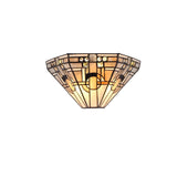Elegant Tiffany-Inspired Wall Lamp with Crystal Accents, White/Grey/Black