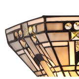 Elegant Tiffany-Inspired Wall Lamp with Crystal Accents, White/Grey/Black