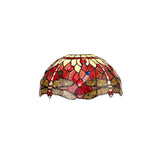 Tiffany-Style 30cm Handcrafted Shade with K9 Crystal Accents - Purple/Pink/Red Palette