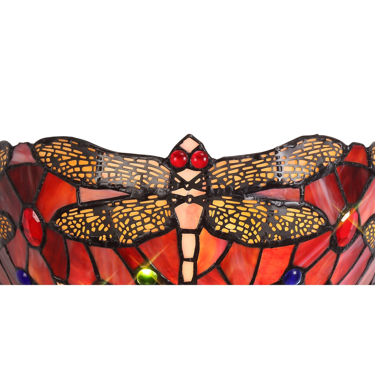 Elegant Tiffany-Style Sconce with Purple/Pink Crystal Accents