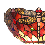 Elegant Tiffany-Style Sconce with Purple/Pink Crystal Accents