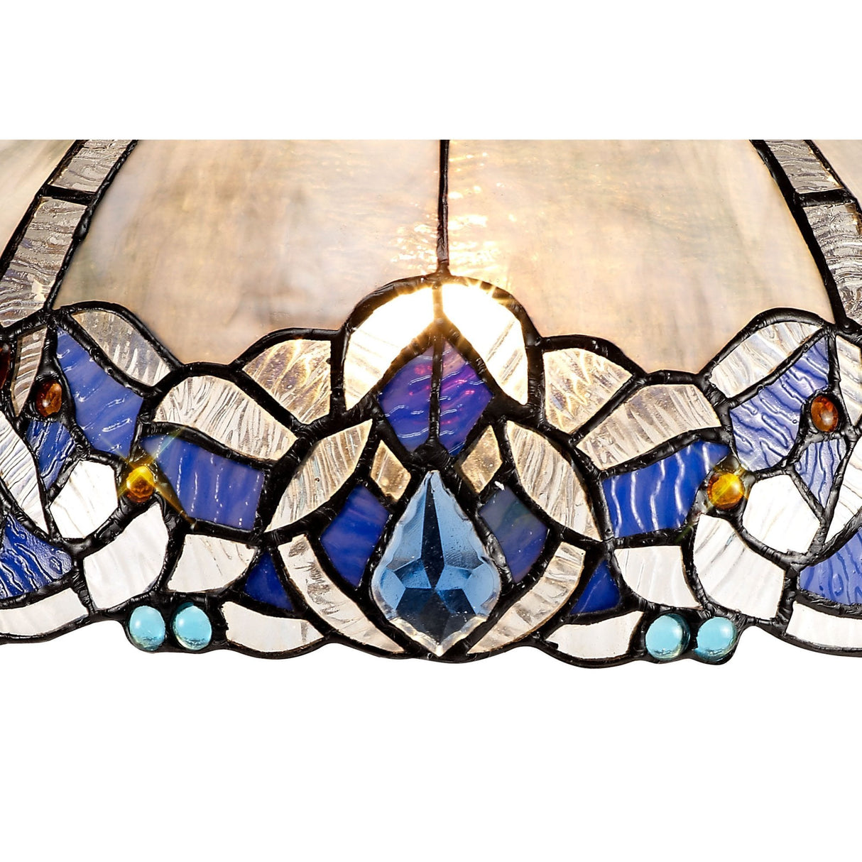 Tiffany 30cm Handcrafted Crystal Shade in Elegant Blue
