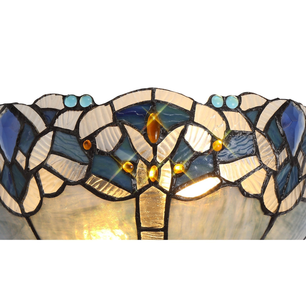 Elegant Blue Crystal Wall Sconce, 30cm, Dual E14 Bulbs