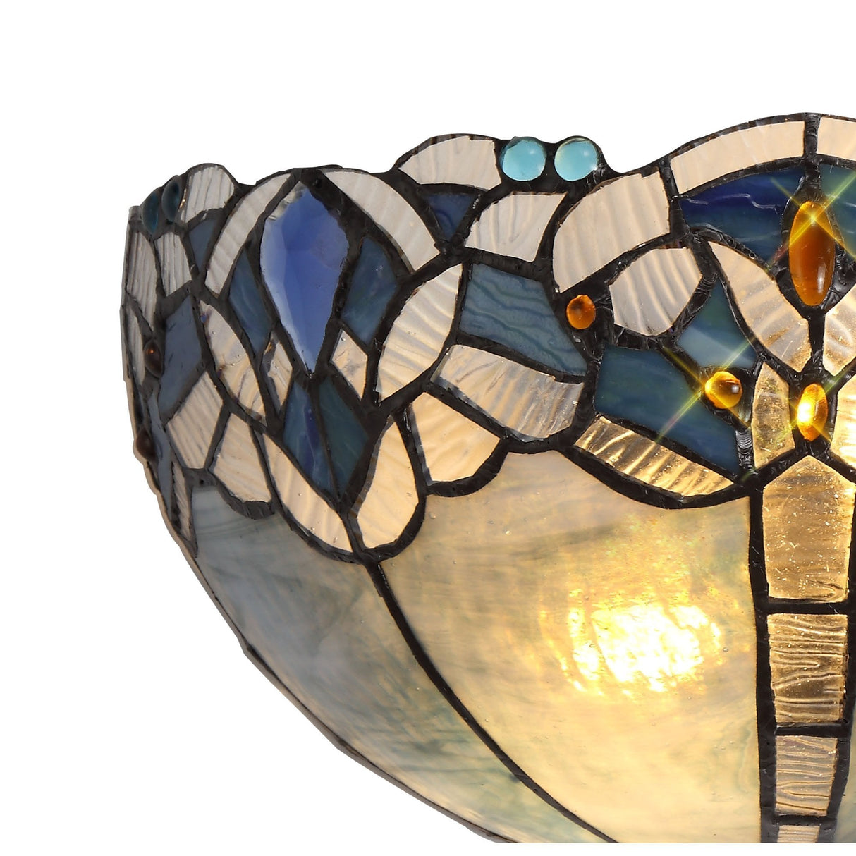 Elegant Blue Crystal Wall Sconce, 30cm, Dual E14 Bulbs