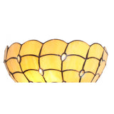 Tiffany Style 30cm Wall Lamp with K9 Crystal Accents, 2 x E14, Beige और Clear