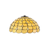 Elegant Tiffany-Style 50cm Crystal Shade in Beige and Clear
