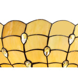 Elegant Tiffany-Style 50cm Crystal Shade in Beige and Clear