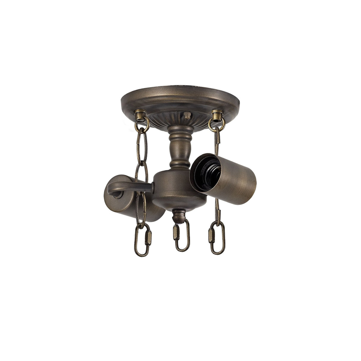 Vintage Brass Dual-Lamp Semi-Ceiling Kit