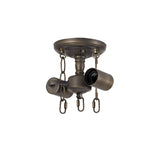 Vintage Brass Dual-Lamp Semi-Ceiling Kit
