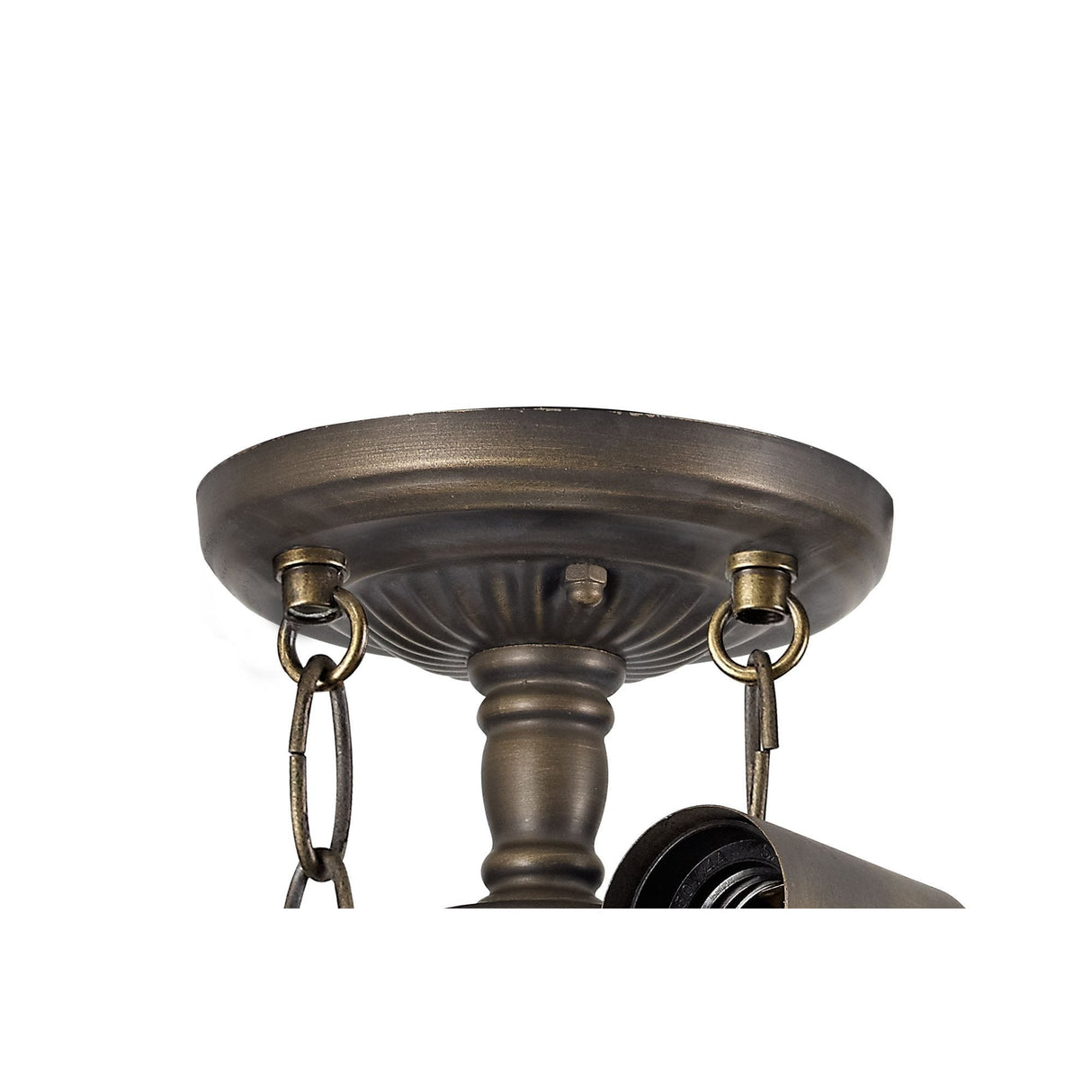 Vintage Brass Dual-Lamp Semi-Ceiling Kit