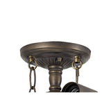 Vintage Brass Dual-Lamp Semi-Ceiling Kit