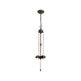 Vintage Brass Trio Pendant Light Fixture with Adjustable Suspension