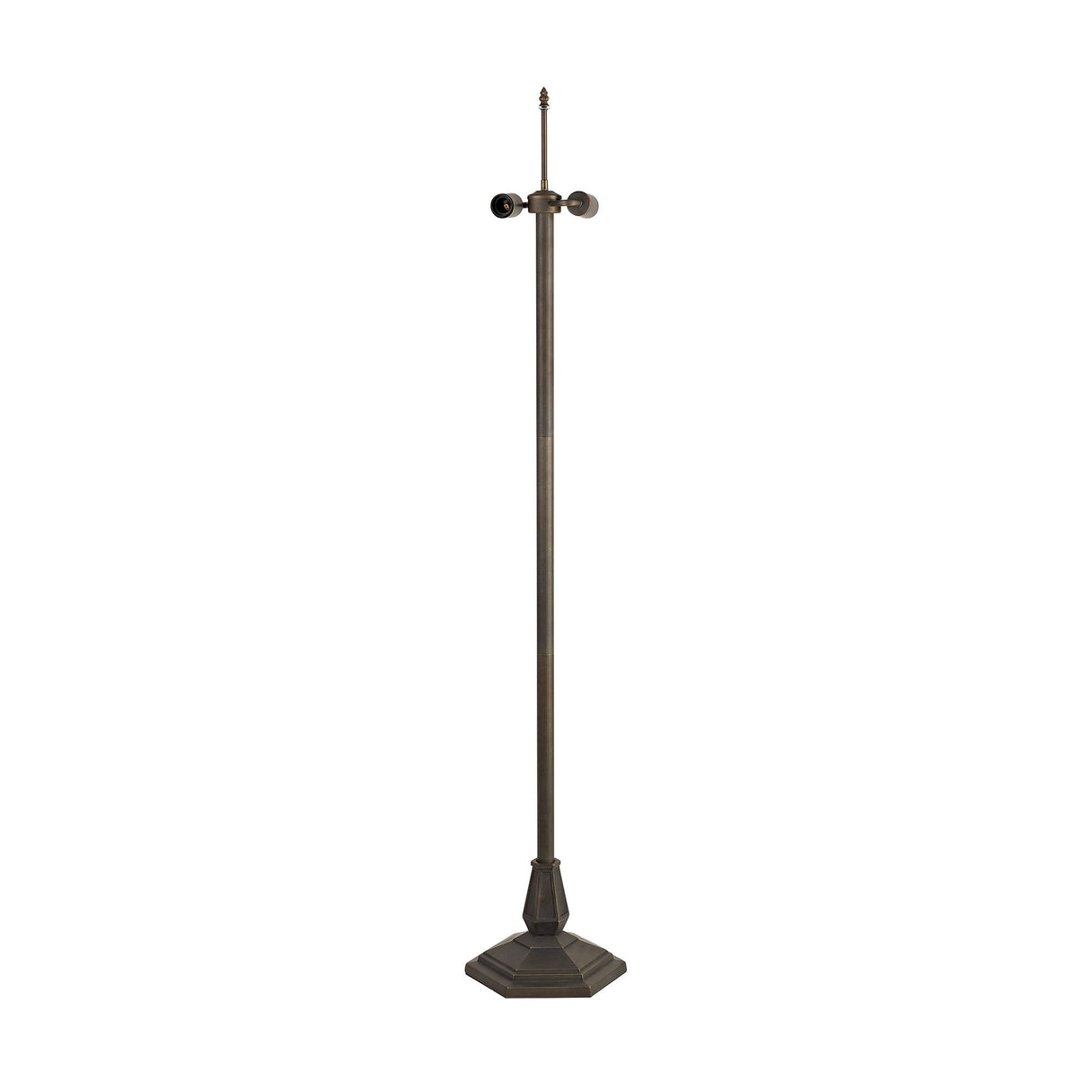 Elegant Antique Brass Octagonal Floor Lamp with Dual E27 Sockets