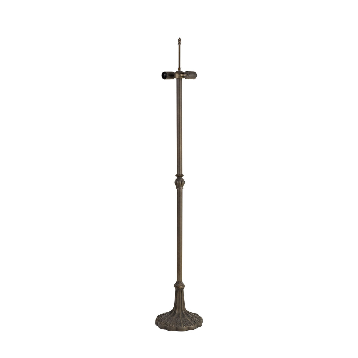 Elegant Leaf-Inspired Floor Lamp, Aged Antique Brass Finish