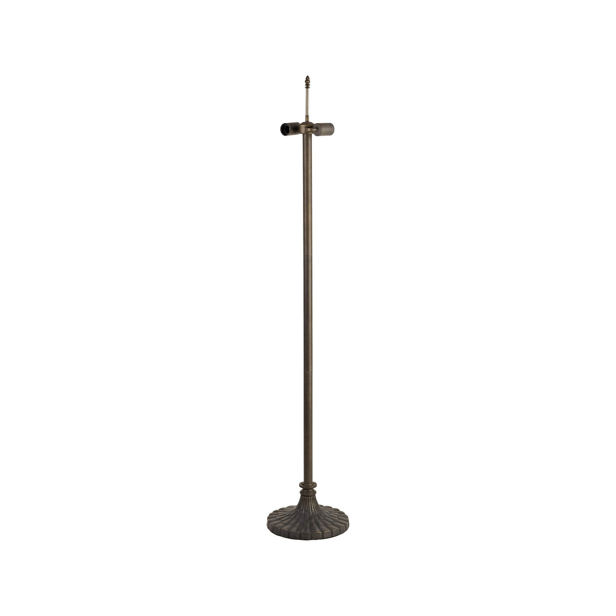 Elegant Stepped Floor Lamp in Aged Antique Brass, Dual E27 Design
