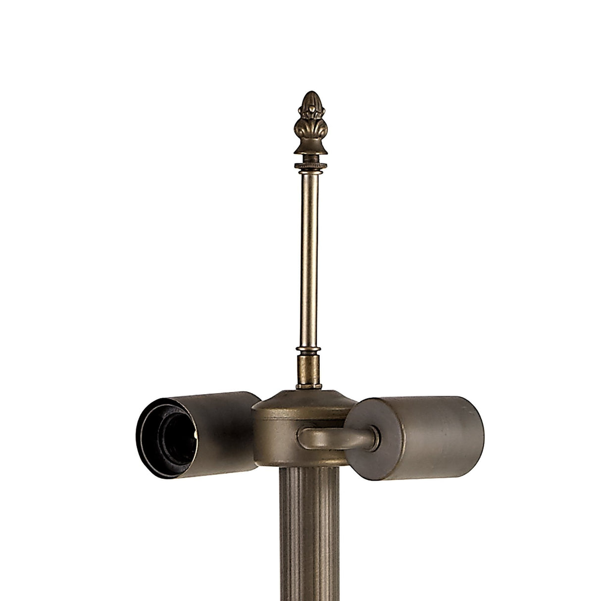 Elegant Stepped Floor Lamp in Aged Antique Brass, Dual E27 Design
