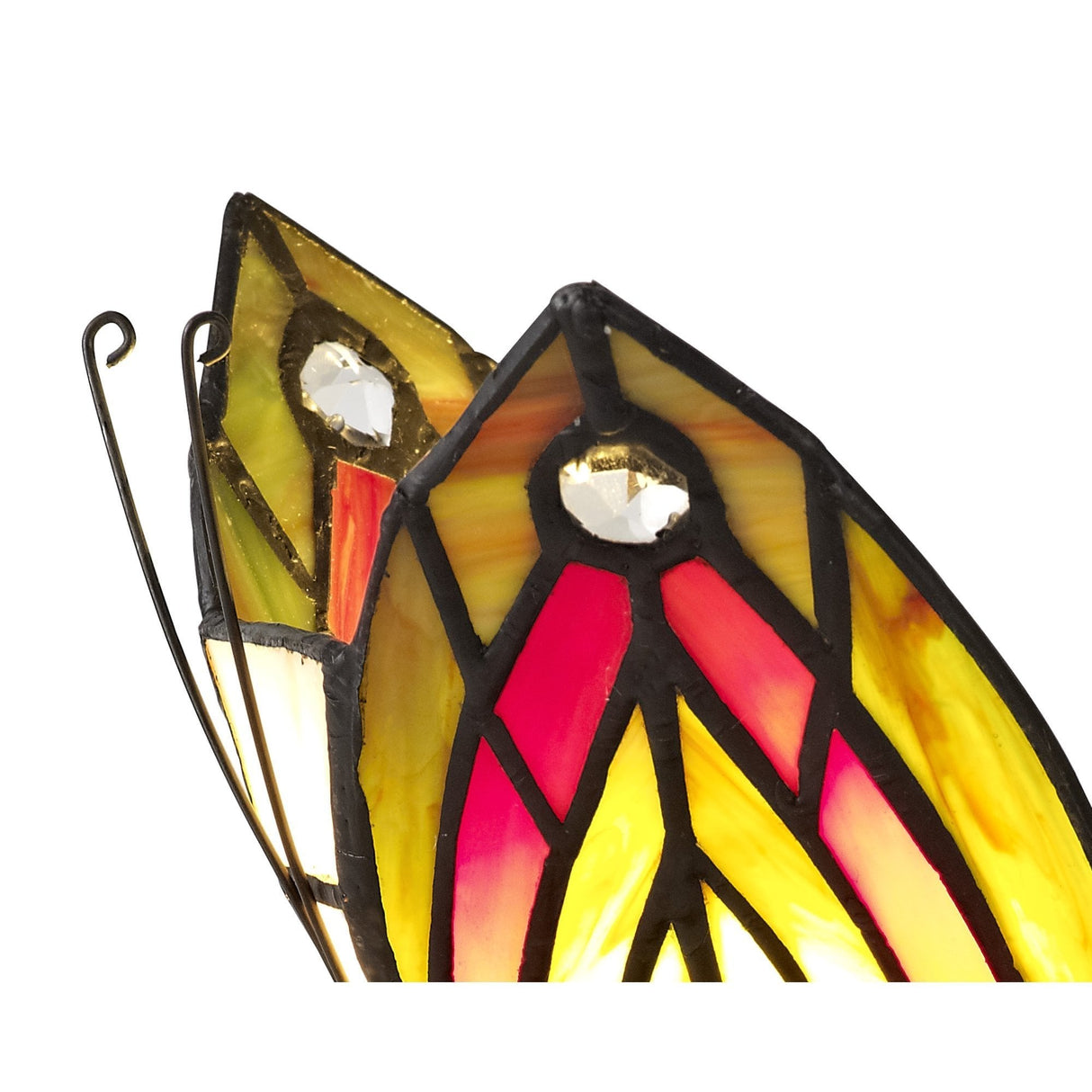 Tiffany-Inspired Butterfly Accent Lamp with Crystal Detailing