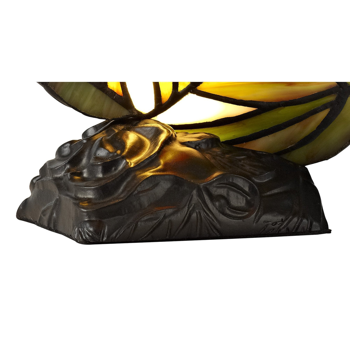 Tiffany-Inspired Butterfly Accent Lamp with Crystal Detailing