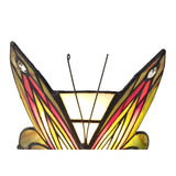 Tiffany-Inspired Butterfly Accent Lamp with Crystal Detailing