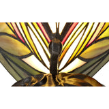 Tiffany-Inspired Butterfly Accent Lamp with Crystal Detailing