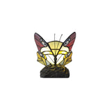 Tiffany Butterfly Accent Lamp with Vibrant Stained Glass and Crystal Details