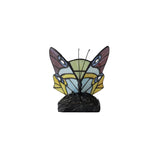Tiffany Butterfly Accent Lamp with Vibrant Stained Glass and Crystal Details