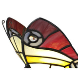 Tiffany Butterfly Accent Lamp with Vibrant Stained Glass and Crystal Details