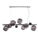 Elegant 7-Light Pendant with Polished Chrome and Smoked Glass Finish