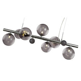 Elegant 7-Light Pendant with Polished Chrome and Smoked Glass Finish