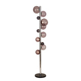 Sleek Chrome and Smoked Glass Modern Floor Lamp with 8 Lights