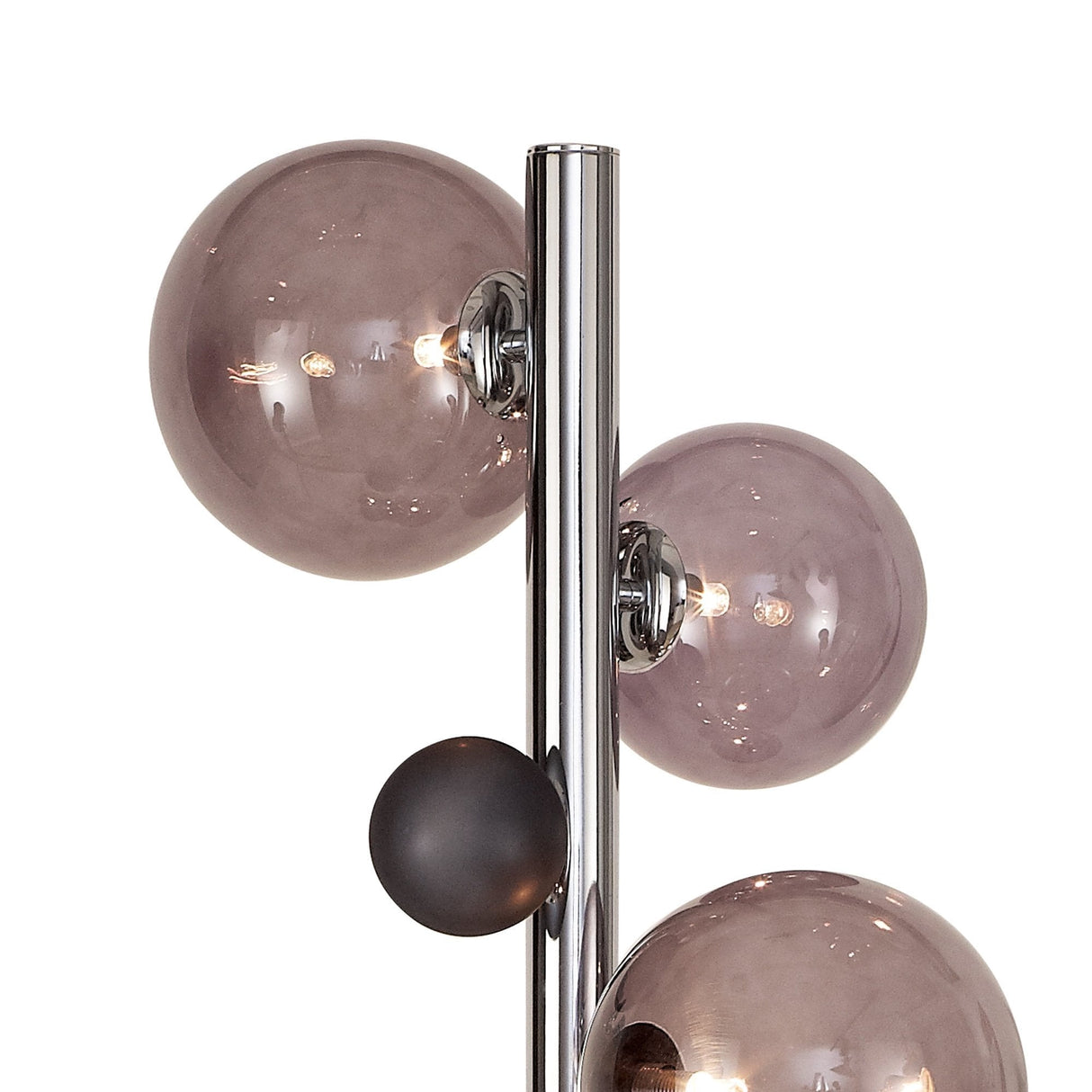 Sleek Chrome and Smoked Glass Modern Floor Lamp with 8 Lights
