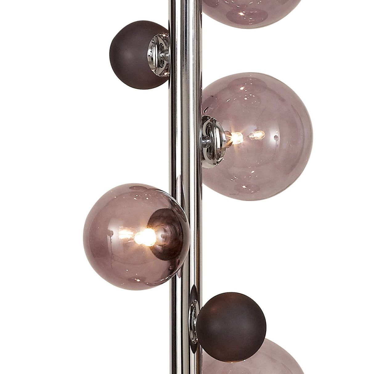 Sleek Chrome and Smoked Glass Modern Floor Lamp with 8 Lights