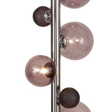 Sleek Chrome and Smoked Glass Modern Floor Lamp with 8 Lights