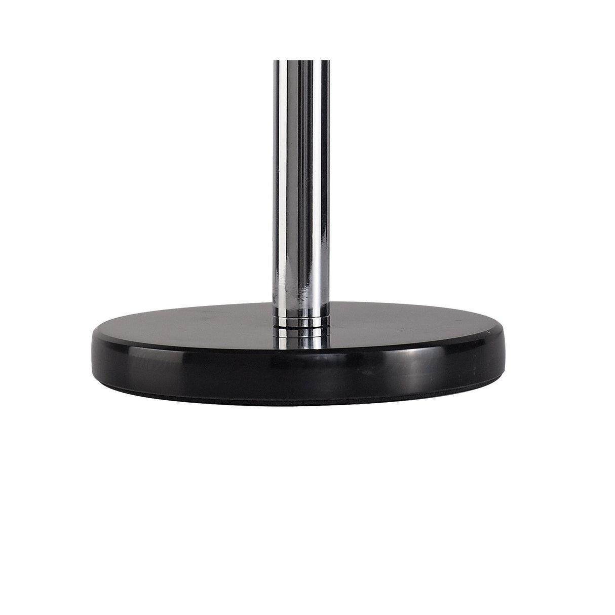 Elegant Tri-Light Table Lamp with Polished Chrome and Smoked Glass Shades