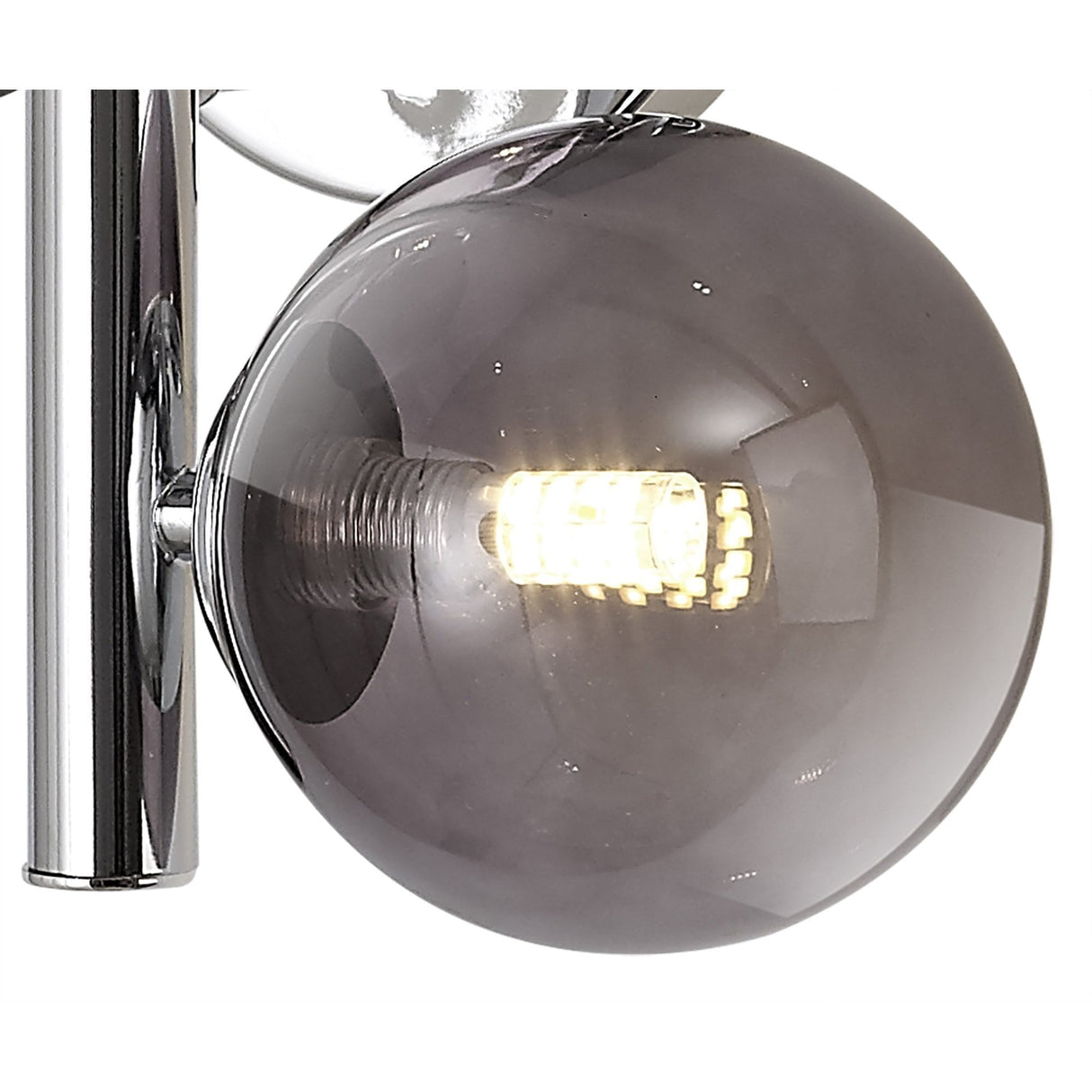 Contemporary Wall Sconce: Polished Chrome with Smoked Glass Accents