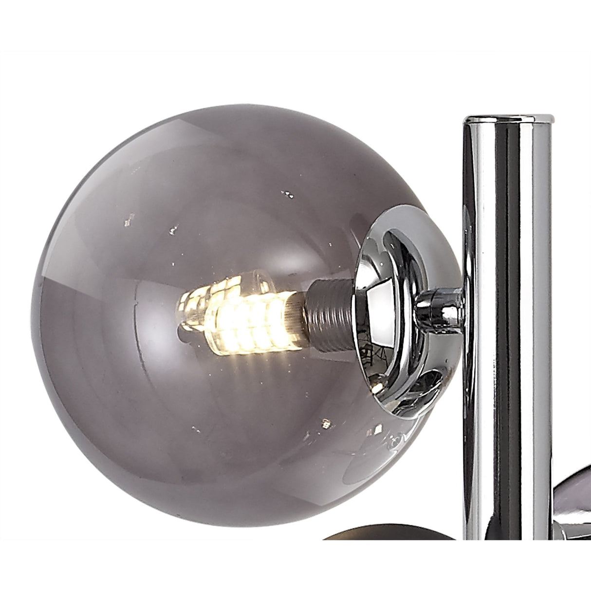 Contemporary Wall Sconce: Polished Chrome with Smoked Glass Accents