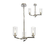 Polished Nickel Pendant/Semi-Flush Ceiling Light with Clear Crystal Accents