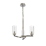 Polished Nickel Pendant/Semi-Flush Ceiling Light with Clear Crystal Accents
