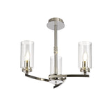 Polished Nickel Pendant/Semi-Flush Ceiling Light with Clear Crystal Accents