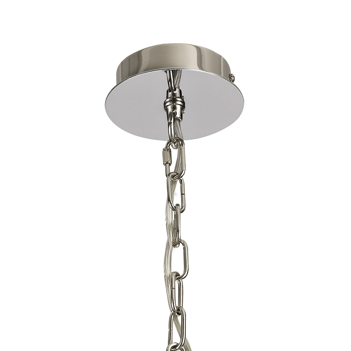 Polished Nickel Pendant/Semi-Flush Ceiling Light with Clear Crystal Accents